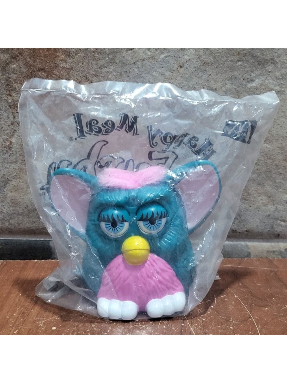 McDonalds Happy Meal Teal Pink Furby Toy 1998 Sealed Original Plastic Packaging